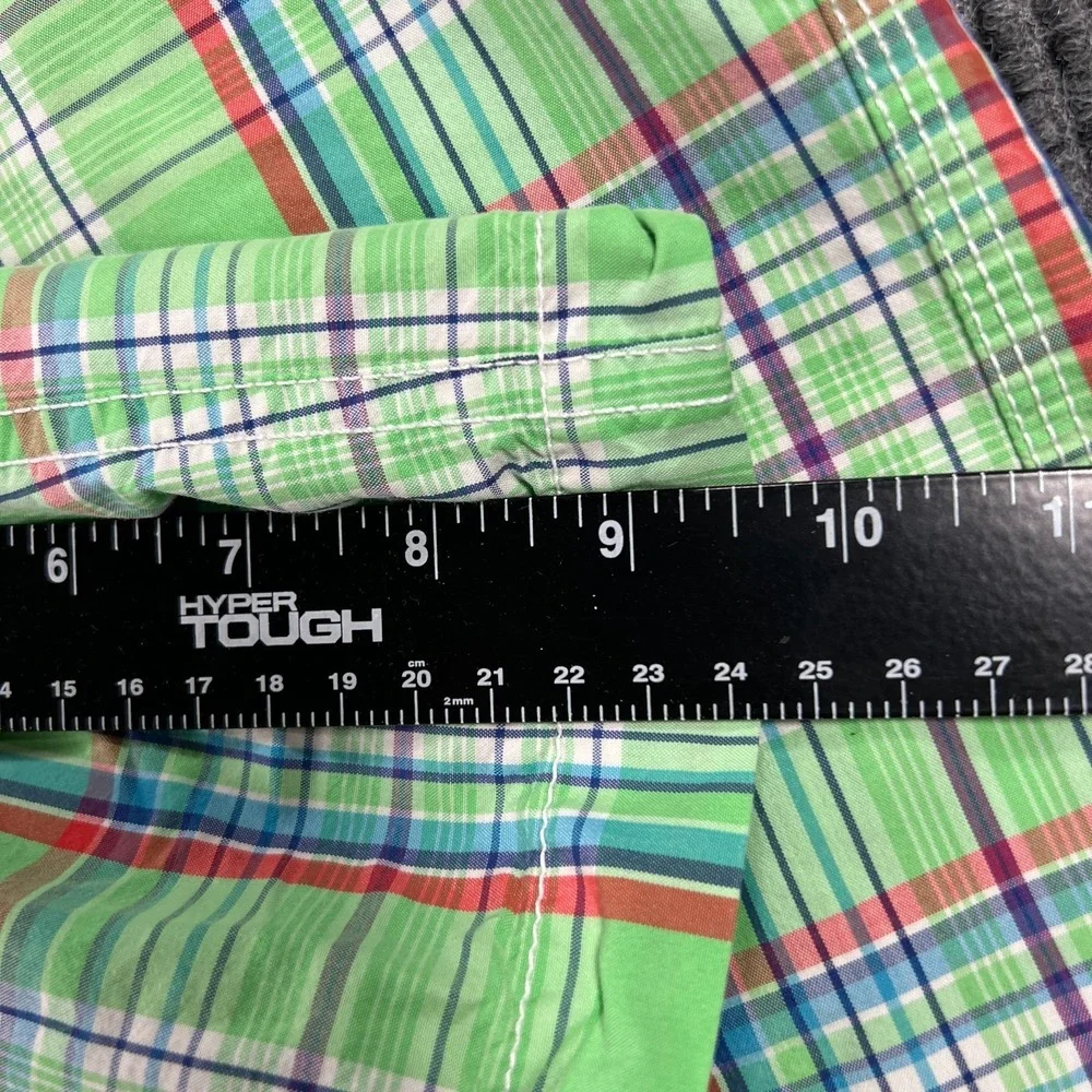 Polo Ralph Lauren Swim Trunks Mens Size Large Green Plaid Drawstrings Beach Pool